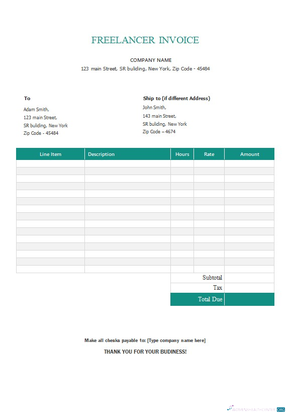 Download Freelancer Invoice Template Photoshop template